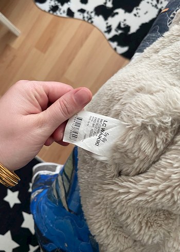 Çift taraflı Kapüşonlu krem kız  Çocuk Peluş Mont - Görsel 3