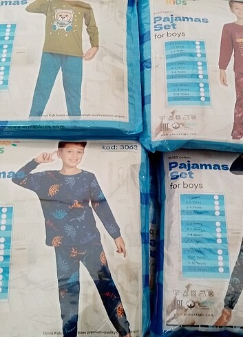 7 Yaş Beden erkek çocuk pijama takımı