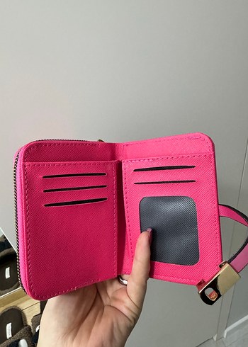 Pembe Tokalı Deri Kadın Cüzdanı - Görsel 5