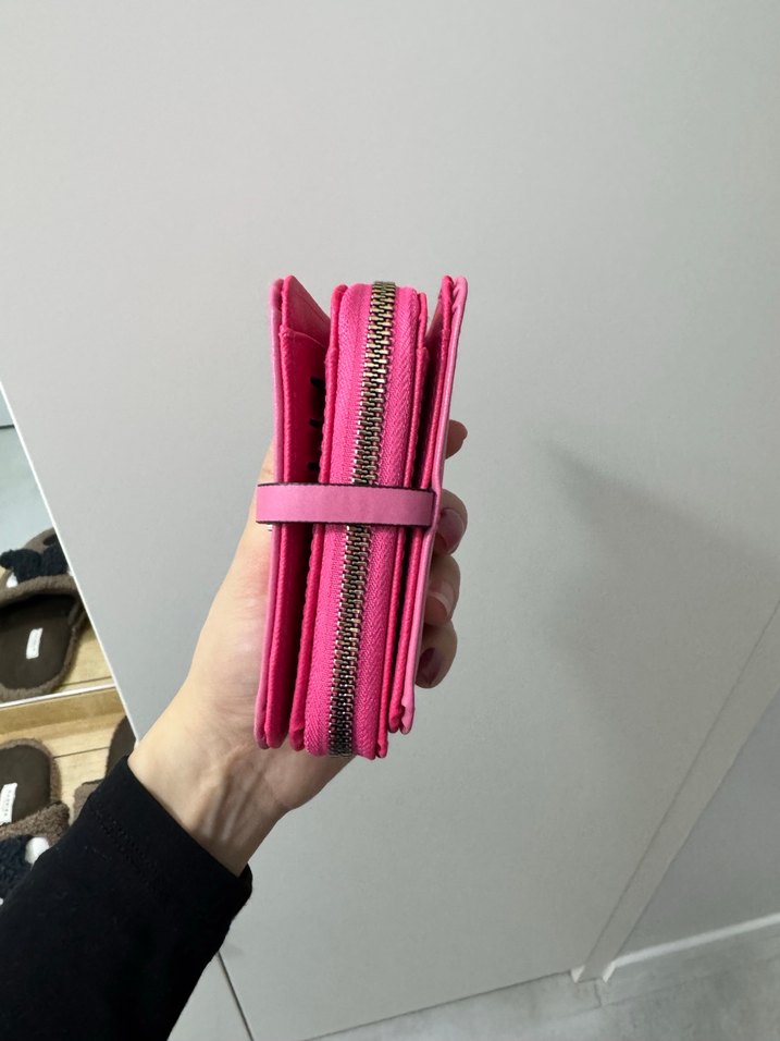 Pembe Tokalı Deri Kadın Cüzdanı - Görsel 3