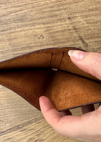 Koyu Kahverengi Minimalist Erkek Cüzdanı - Görsel 3