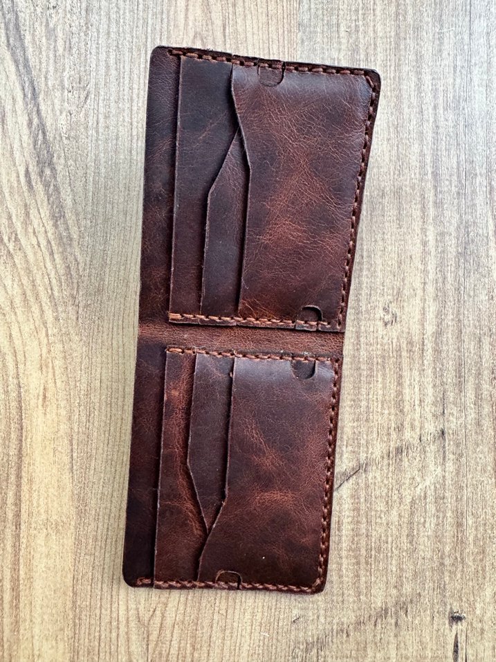 Koyu Kahverengi Minimalist Erkek Cüzdanı - Görsel 4