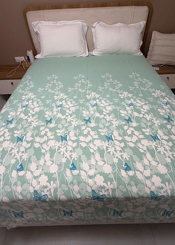 Mavi Pastel Baskılı Yatak Örtüsü - Görsel 2