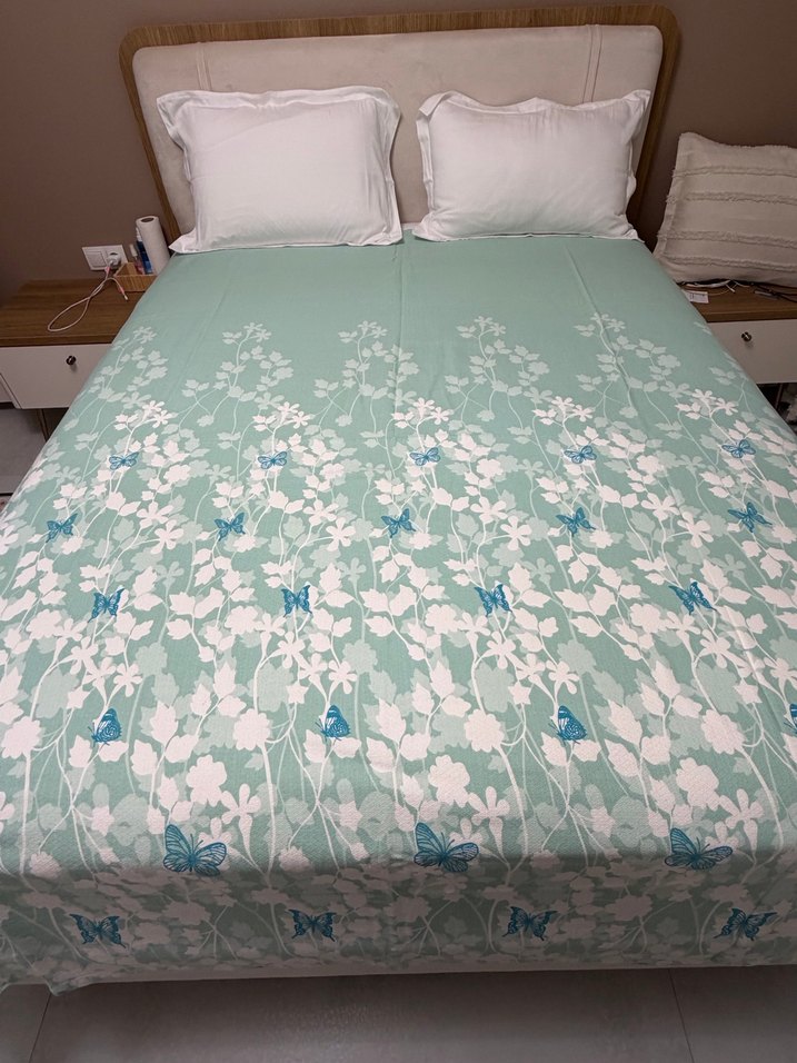 Mavi Pastel Baskılı Yatak Örtüsü - Görsel 2