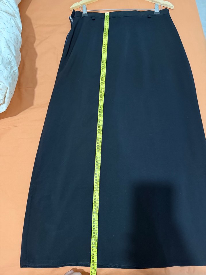 Kadın Siyah Uzun Salaş Saten Etek - Görsel 2