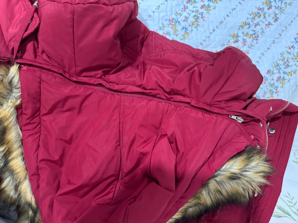 Bordo Fermuarlı Kadın Kışlık Ceket - Görsel 4