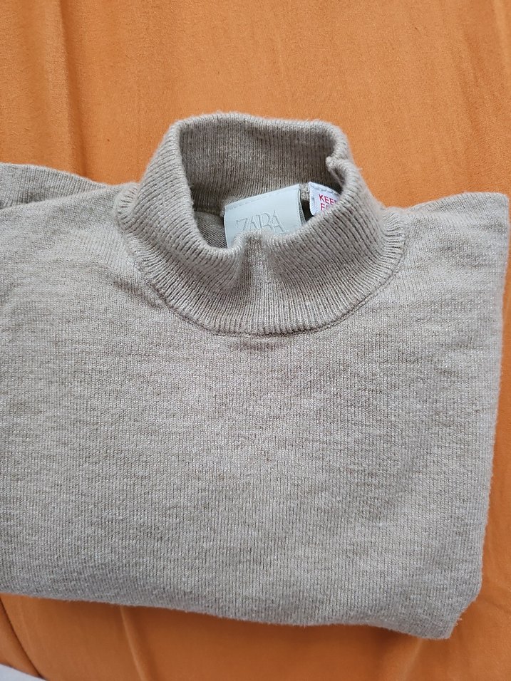 Bej Boğazlı erkek bebek Yün Kazak - Görsel 3