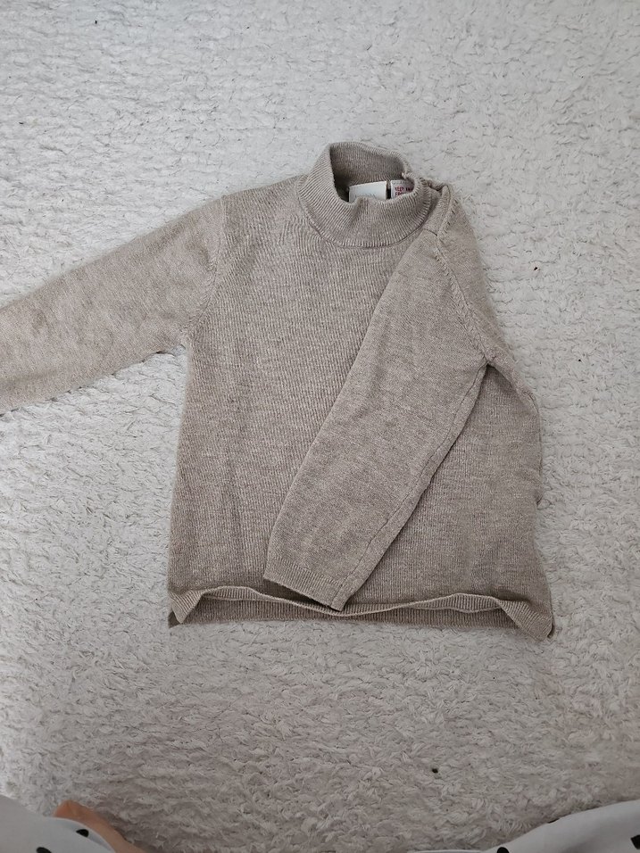 Bej Boğazlı erkek bebek Yün Kazak - Görsel 4