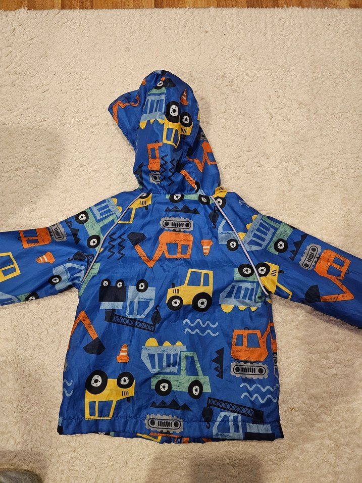 Fermuarlı Kapüşonlu Erkek Çocuk Gri Baskılı Mont - Görsel 2