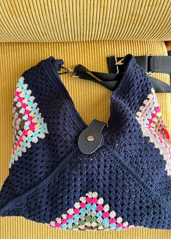 Bohem örgü çanta , tığ , askılı - Görsel 2