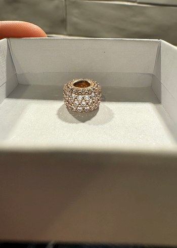 Işıltılı Üç Sıralı Charm - 14 Ayar Pembe Altın Pandora - Görsel 6