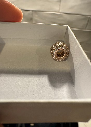 Işıltılı Üç Sıralı Charm - 14 Ayar Pembe Altın Pandora - Görsel 7