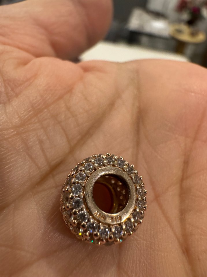 Işıltılı Üç Sıralı Charm - 14 Ayar Pembe Altın Pandora - Görsel 4