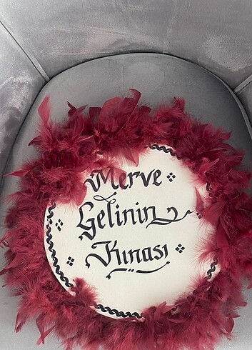 Gelin Defi ( Merve Gelinin Kınası Yazılı- bordo renk)