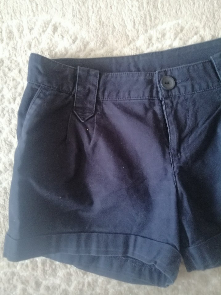 Lacivert Düğmeli Kadın Mini Şort - Görsel 3