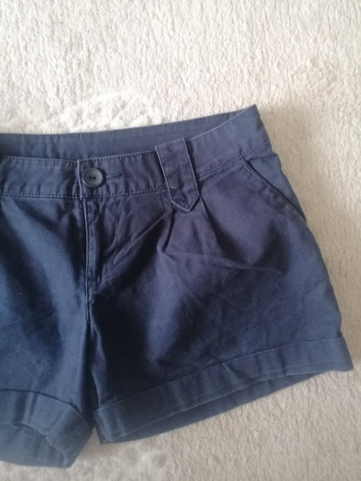 Lacivert Düğmeli Kadın Mini Şort - Görsel 4