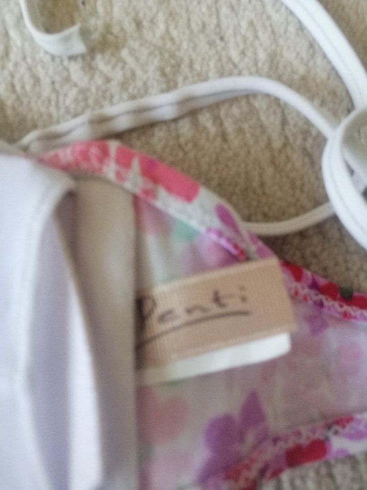 Çiçek Desenli Pembe Dantelli Bikini Üstü - Görsel 4