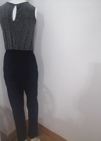 Gri V Yakalı Piliseli Kadın Tulum - Görsel 10