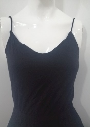 Siyah V Yakalı Kadın Uzun Tulum - Görsel 6