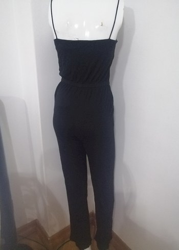 Siyah V Yakalı Kadın Uzun Tulum - Görsel 8