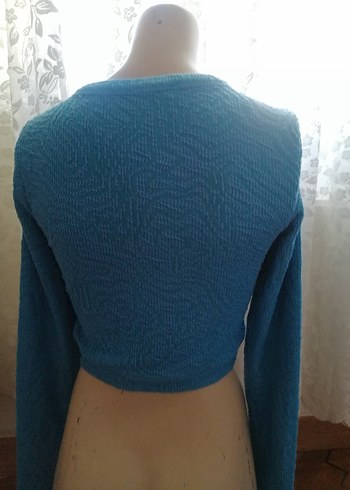 Mavi Örgü Kadın Sweatshirt - Görsel 6