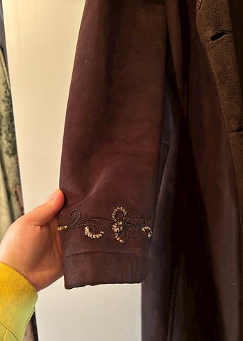 Uzun Süet Kadın Kaban - Görsel 2