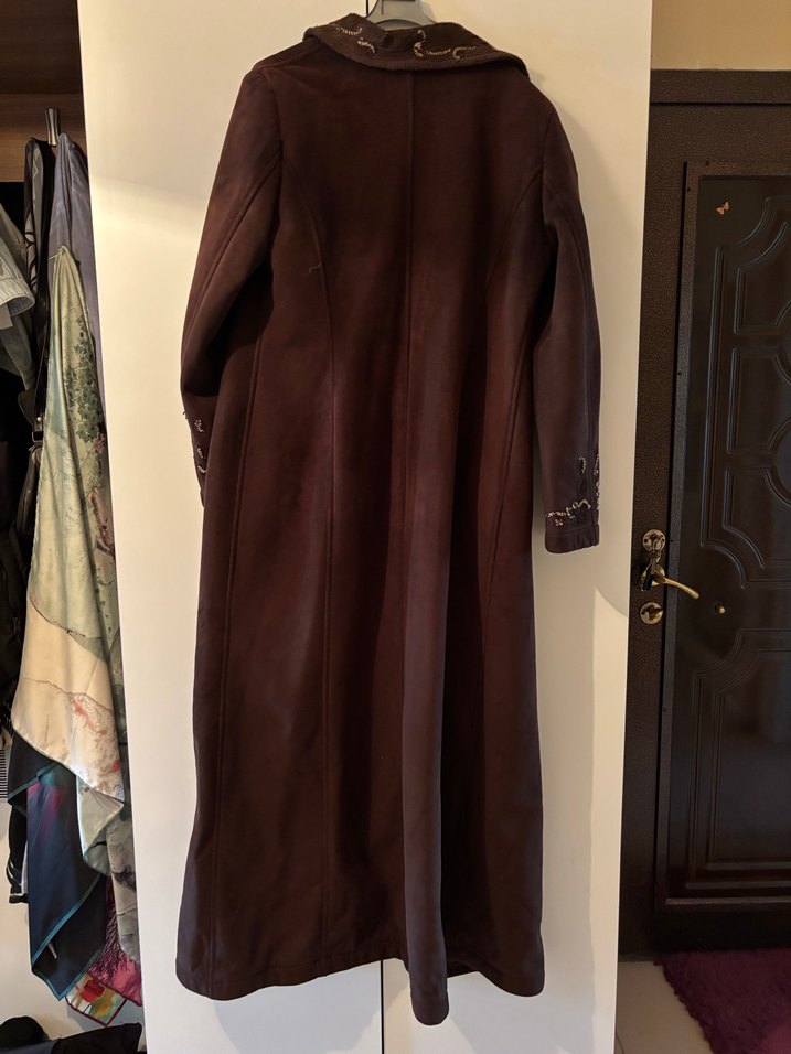 Uzun Süet Kadın Kaban - Görsel 4