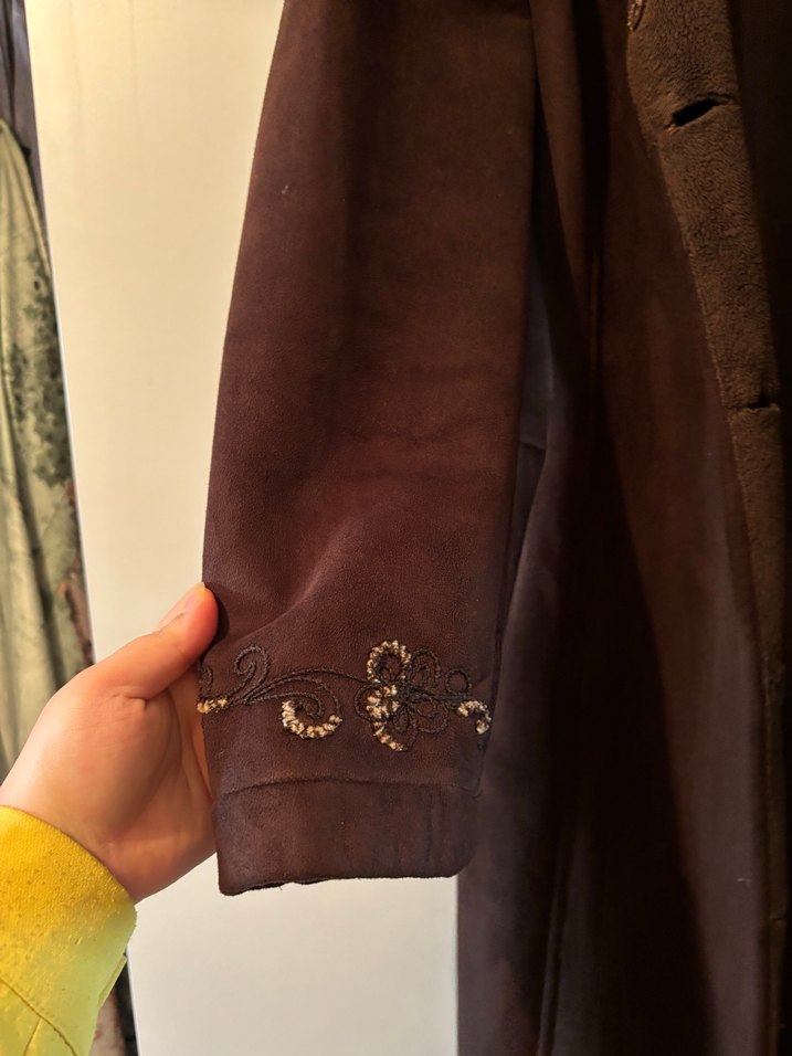 Uzun Süet Kadın Kaban - Görsel 2