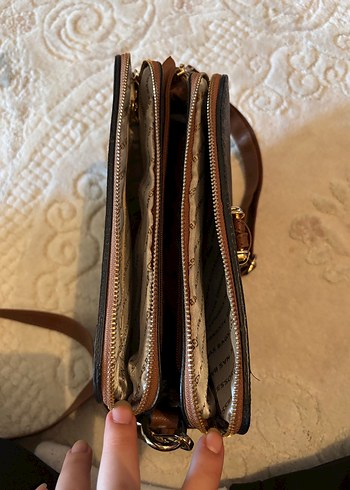 Kahverengi Baskılı Deri Kadın Çanta - Görsel 2