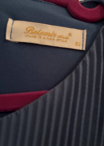 Kadın Mavi Uzun Pliseli Elbise - Görsel 2