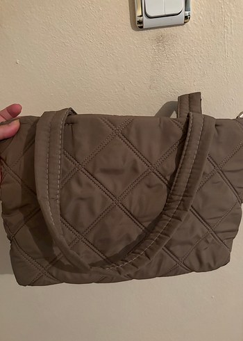 Gri Kadın Omuz Çantası, Fermuarlı, Sokak Stili - Görsel 3