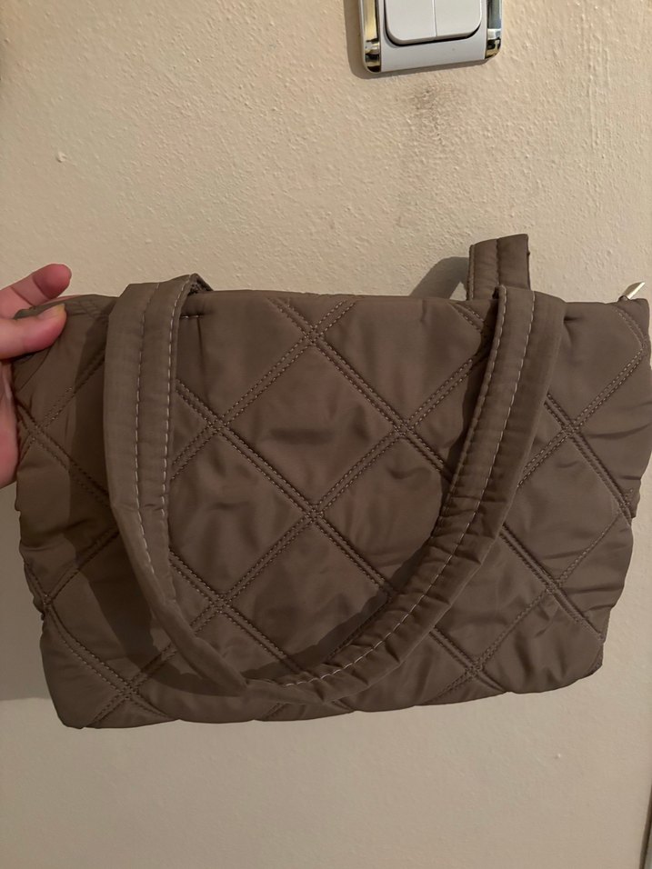 Gri Kadın Omuz Çantası, Fermuarlı, Sokak Stili - Görsel 3