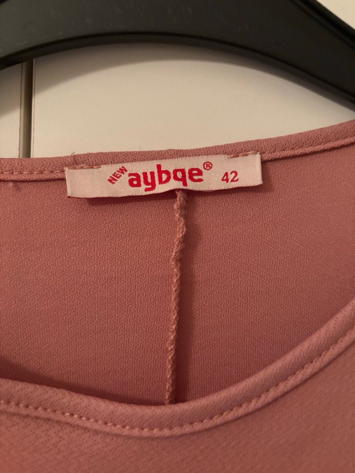 Pembe Uzun Kollu Fırfırlı Kadın Elbise - Görsel 2