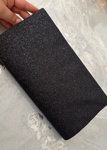 Siyah Süet Kadın Clutch Çanta - Görsel 3