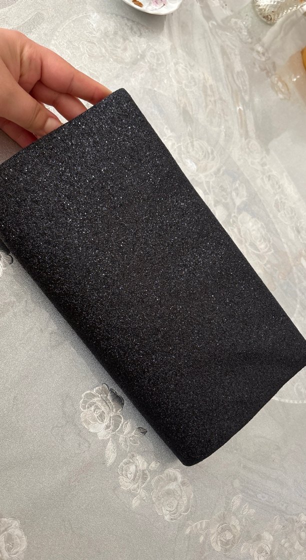 Siyah Süet Kadın Clutch Çanta - Görsel 3