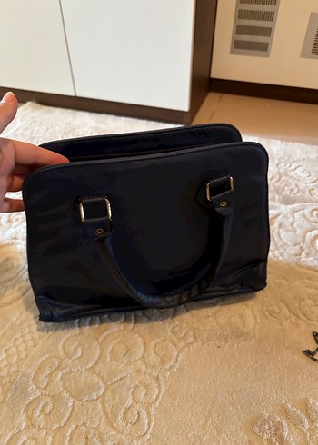 Siyah Deri Yılan Desenli Kadın Çanta - Görsel 3