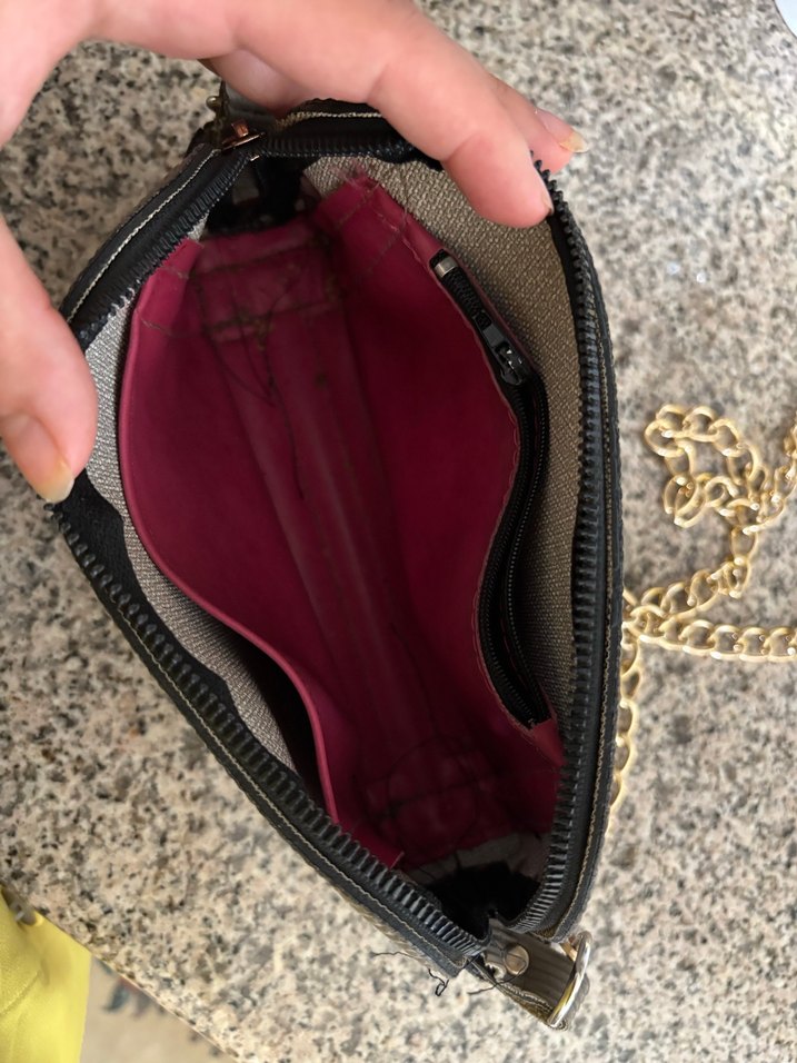 Zebra Desenli Zincir Detaylı Gri Kadın Çanta - Görsel 2