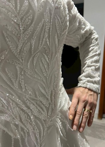 Uzun Kolluk Gelinlik (Hiç Kullanılmadı) - Görsel 3