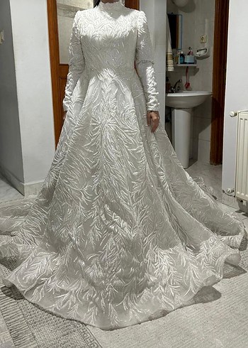 Uzun Kolluk Gelinlik (Hiç Kullanılmadı) - Görsel 4