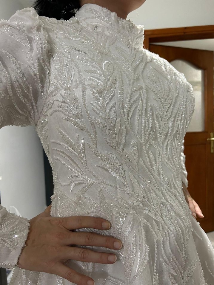 Uzun Kolluk Gelinlik (Hiç Kullanılmadı) - Görsel 2