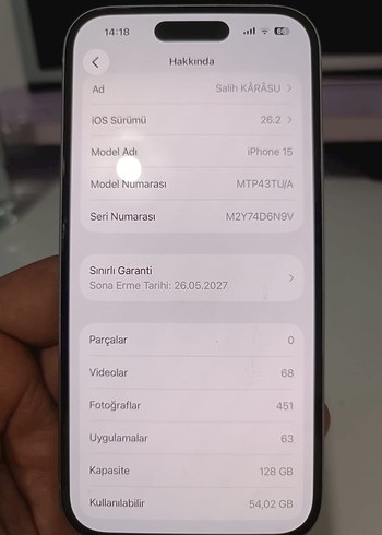 İphone 15 128 GB TR Kusursuz - Görsel 8