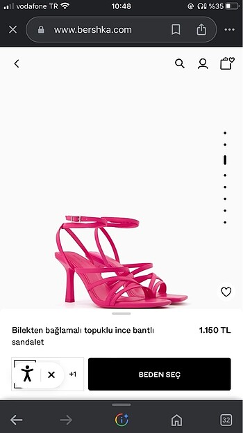 38 Beden bershka pembe topuklu sandalet