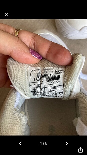 38 Beden beyaz Renk Lumberjack beyaz spor ayakkabı sneaker