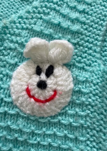 Beyaz Örgü Kolsuz kız çocuk Yelek - Görsel 9