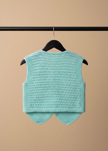 Beyaz Örgü Kolsuz kız çocuk Yelek - Görsel 5