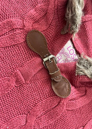 Kız Çocuk Kapüşonlu Örgü Panço 4-5 yaş - Görsel 3