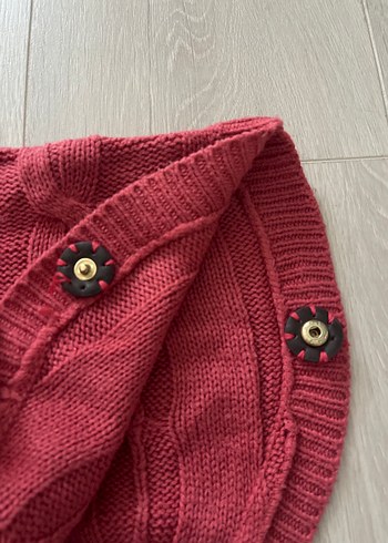 Kız Çocuk Kapüşonlu Örgü Panço 4-5 yaş - Görsel 6