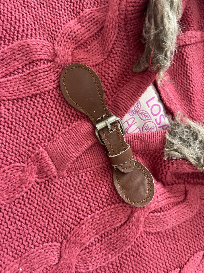 Kız Çocuk Kapüşonlu Örgü Panço 4-5 yaş - Görsel 3