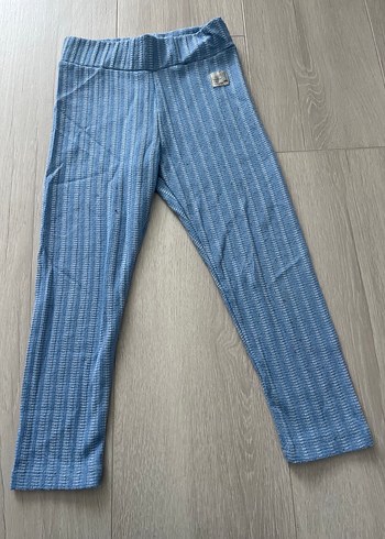 Kız Çocuk Mavi Triko Tayt - Görsel 4