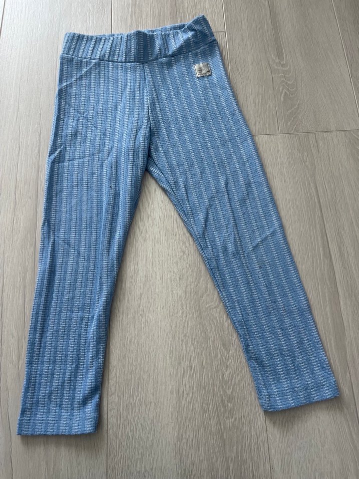 Kız Çocuk Mavi Triko Tayt - Görsel 4